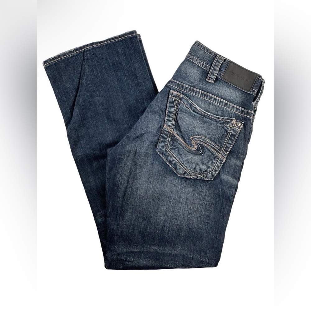 Men's Silver Jeans Mid Rise Gordie Straight Leg Loose Fit 32x32 DEFECT